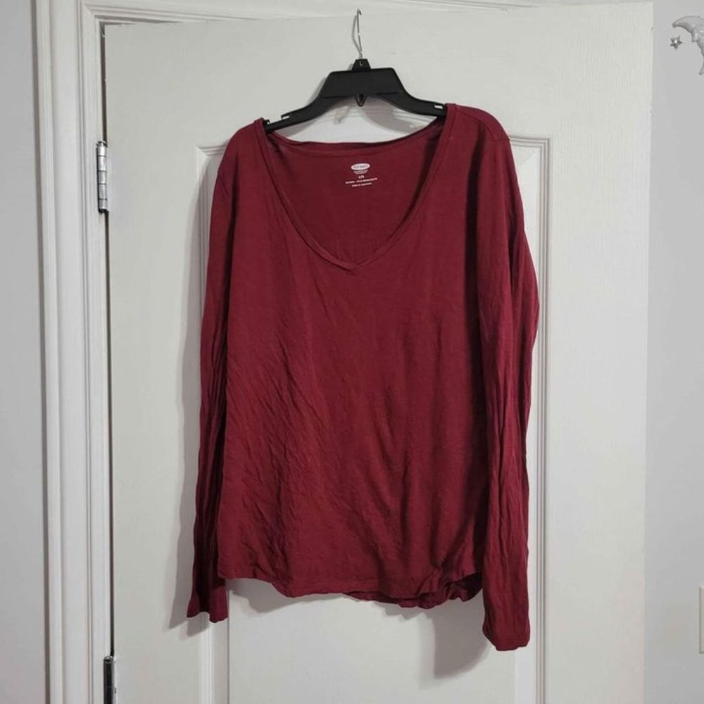 Clothes Old Navy maroon long sleeve shirt top Large